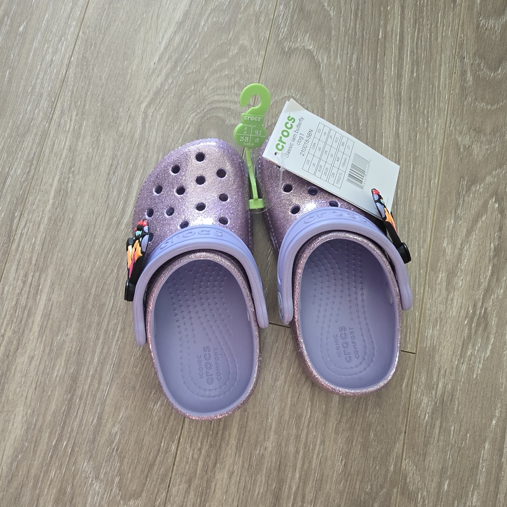 Crocs Kids Glitter Clogs - Purple